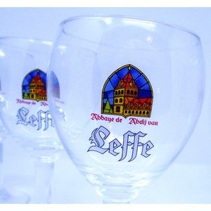 Leffe "Abbaye de Abdij van" Chalice Style Beer Glasses 7" Tall, 25 cl, Set of 6